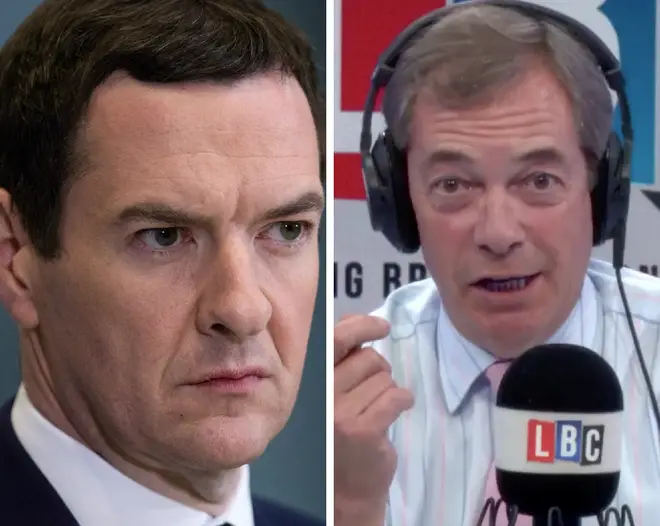 Nigel Farage reminded George Osborne of the dire warnings he made pre-Brexit