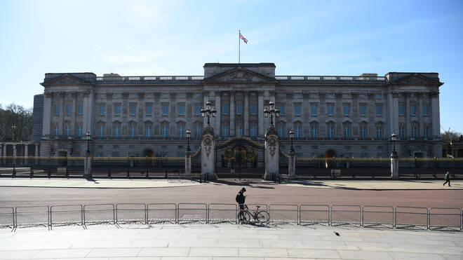 Buckingham Palace is usually crowded with tourists but has been left deserted