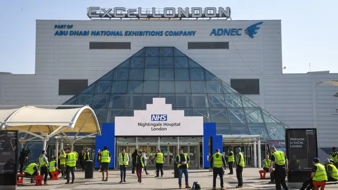 The hospital is being constructed inside the ExCel Centre in east London