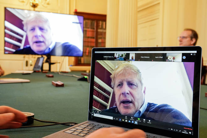 Boris Johnson speaks to Cabinet from home after being diagnosed with Covid-19