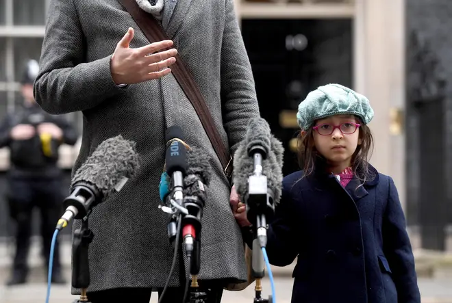 She was arrested whilst traveling with daughter Gabriella (pictured outside Downing Street recently)