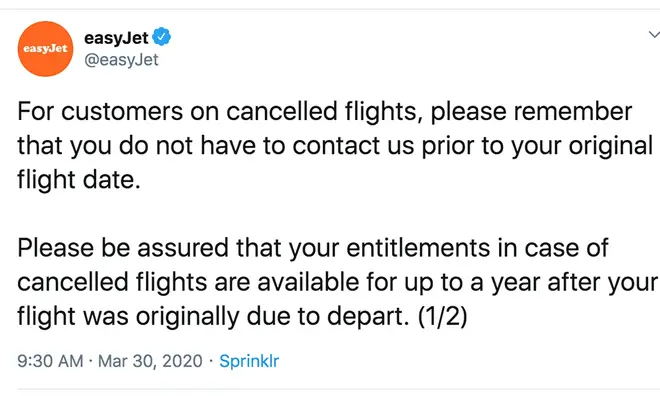 EasyJet have asked customers to not call unless urgent
