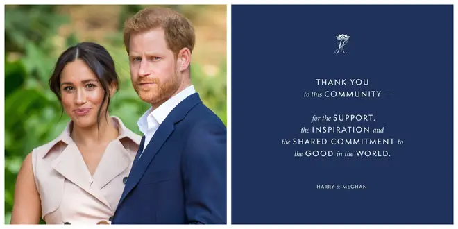Harry and Meghan have posted the news on their Instagram