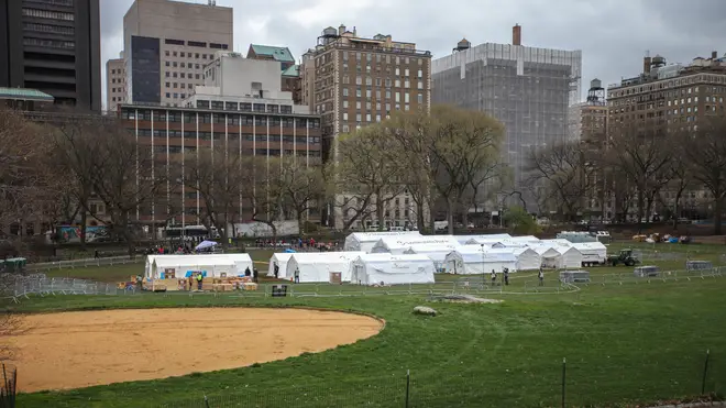 Samaritan's Purse Hospital is setting up a 68-bed field hospital and a special respiratory treatment unit in Central Park
