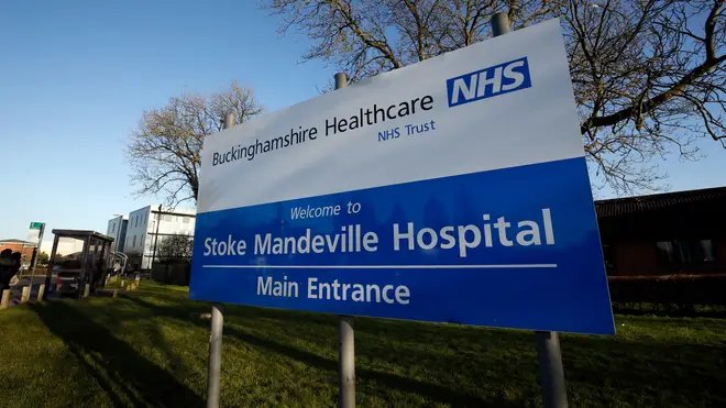 The 32-year-old was caught on CCTV at Stoke Mandeville Hospital on Monday