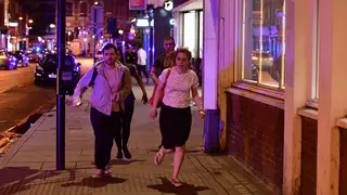 Londoners run away from the London Bridge terror attack