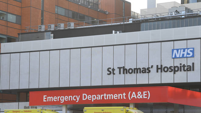 Mr Johnson is being treated inside St Thomas' A&E