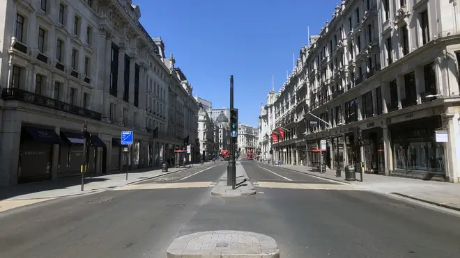 Much of the capital's roads lie empty as people abide by stay at home rules