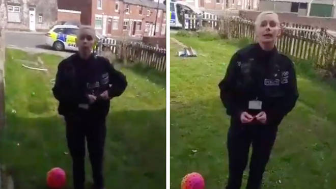 This police officer told a man he cannot be in his front garden