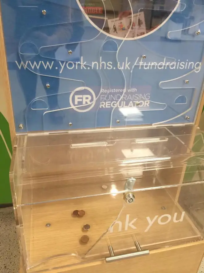 The charity box was smashed and donations were stolen