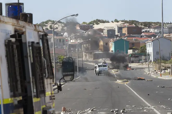 There were clashes with residents in Cape Town amid food shortages