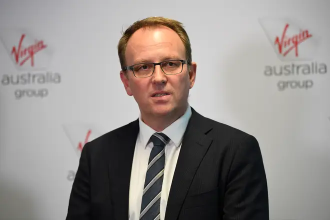 Virgin Australia Group Administrator Vaughan Strawbridge speaks to the media