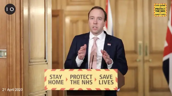 Health Secretary Matt Hancock previously made the promise to reach the target by the end of April