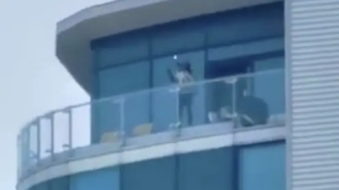 The man was spotted on a balcony in Chatham