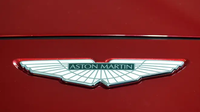 File photo: A logo on the new Aston Martin DBX at the new Aston Martin Lagonda factory in Barry, Wales