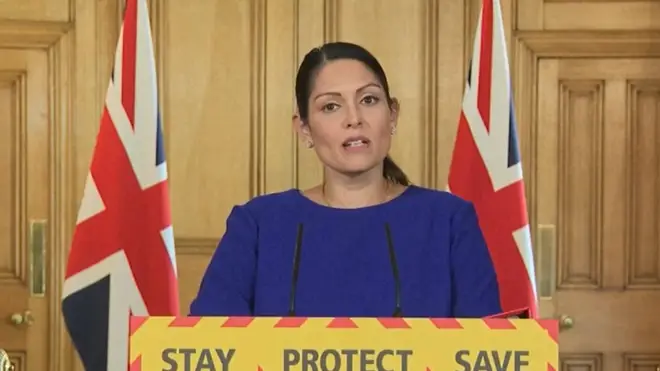 Priti Patel issued a stark warning to criminals during a press conference