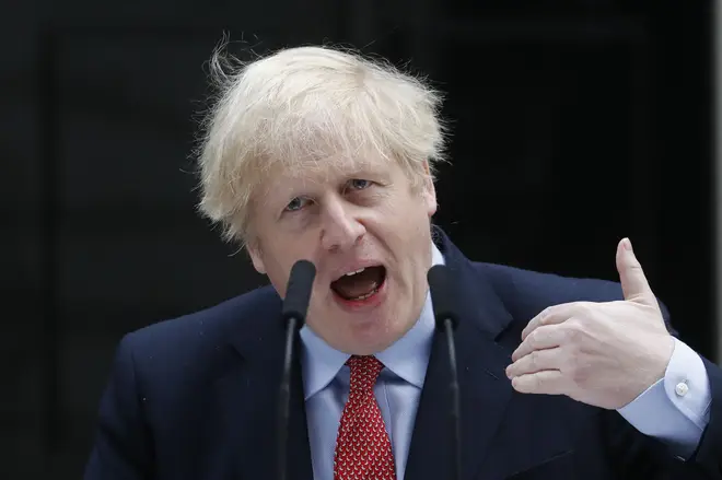 Boris Johnson looked back to his normal self as he made his first speech since recovering from coronavirus