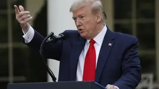 President Trump spoke in the White House Rose Garden