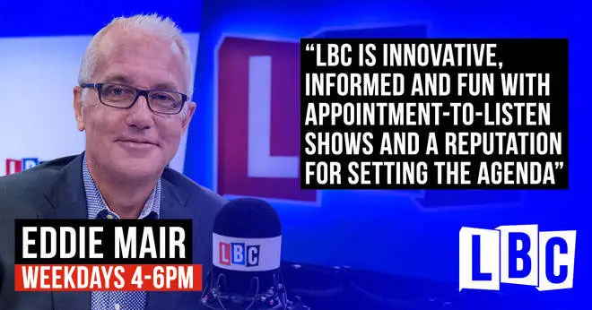 Eddie Mair will present his first LBC show on Monday 3rd September