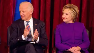 File photo: Hillary Clinton endorsed Joe Biden's run for president on Tuesday