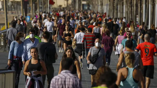 Spaniards are allowed to leave their homes for exercise for the first time in seven weeks