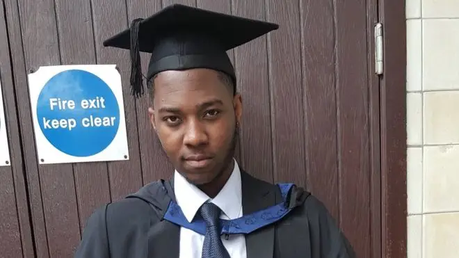 David Gomah, 24, was stabbed to death in a seemingly unprovoked attack after his father died of Covid-19
