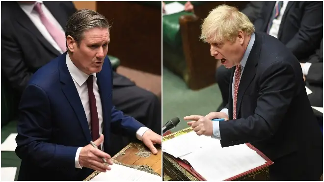 Sir Keir Starmer (L) and Boris Johnson (R) will face off in PMQs for the first time
