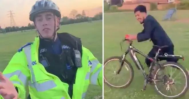 Mobile footage shows the moment a PCSO has his bike taken
