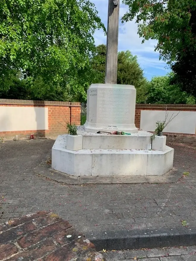 The memorial in Hayes has been vandalised