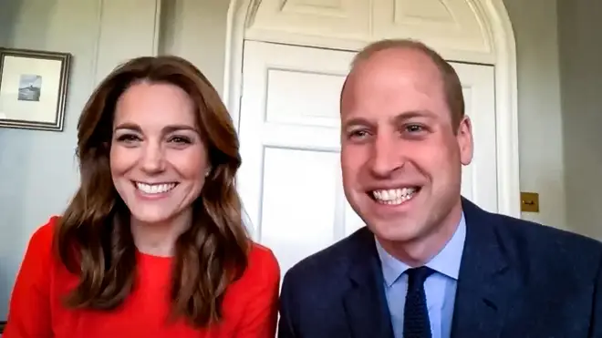 The Duke and Duchess of Cambridge during a video call with veterans from Mais House, a Royal British Legion Care Home