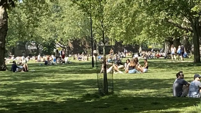Police said hundreds of people had been going to parks in east London