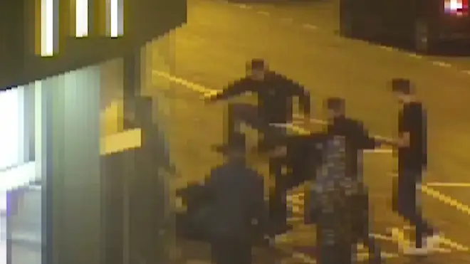 The brutal attack took place outside a McDonald's in Huddersfield.