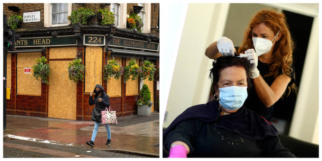 File photos: Pubs and hairdressers remain closed across Britain