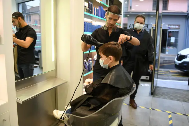 First day of deconfinement in France. Hairdressers are overwhelmed with customers in Lyon