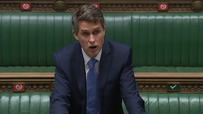 Education Secretary Gavin Williamson speaks in the House of Commons on Wednesday