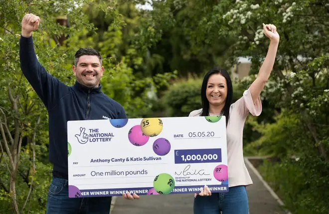 Anthony Canty, 33, from Maldon in Essex, who won £1 million in the Euromillions with his partner Katie Sullivan