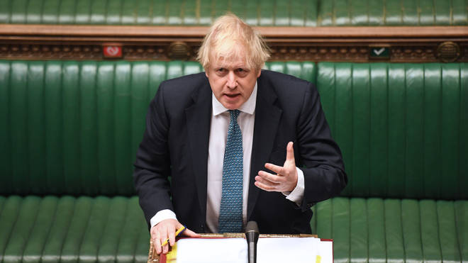 Boris Johnson speaks during PMQs on Wednesday