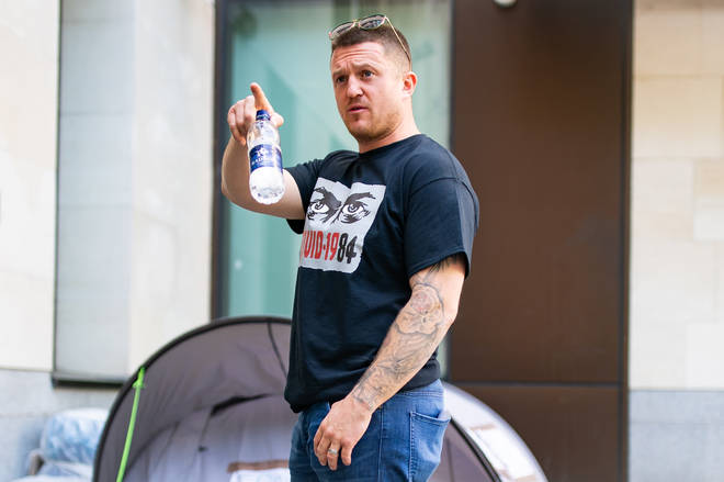 Tommy Robinson was in the socially-distanced public gallery