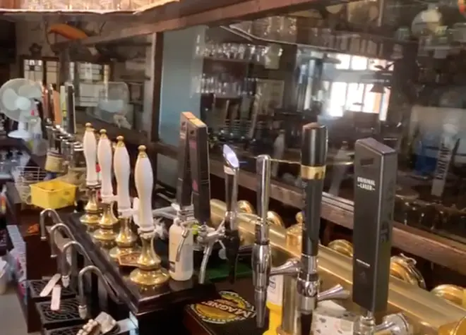 One pub has installed perspex screens to protect staff and customers
