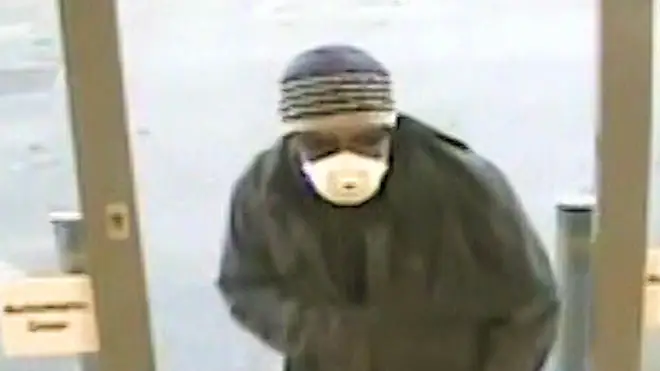 Handout CCTV still issued by Sussex Police of a robbery at the Texco Express store in Shoreham