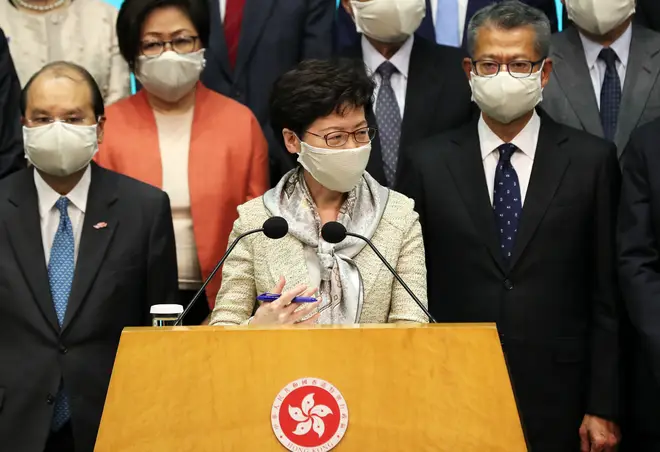 Carrie Lam has spoken in support of the law