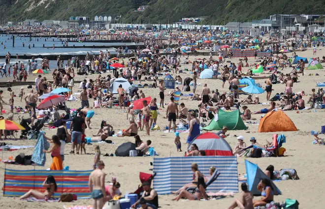 Bournemouth beach was packed over the weekend