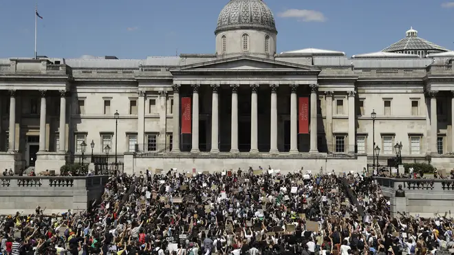 Hundreds have gathered in Trafalgar Square for a Black Lives Matter protest