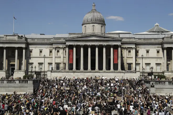 Hundreds have gathered in Trafalgar Square for a Black Lives Matter protest