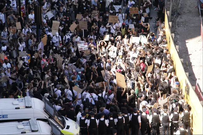 There was a crush of people as they marched through to Vauxhall