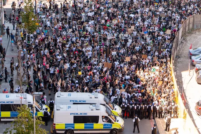 This is the scene outside Vauxhall