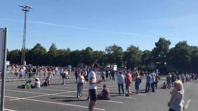The queue in Warrington snaked around the entire car park
