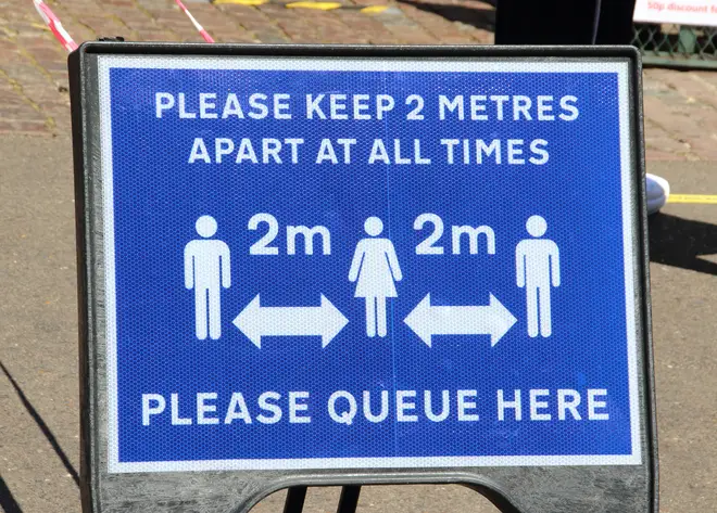 People are still being asked to keep two metres away from one another