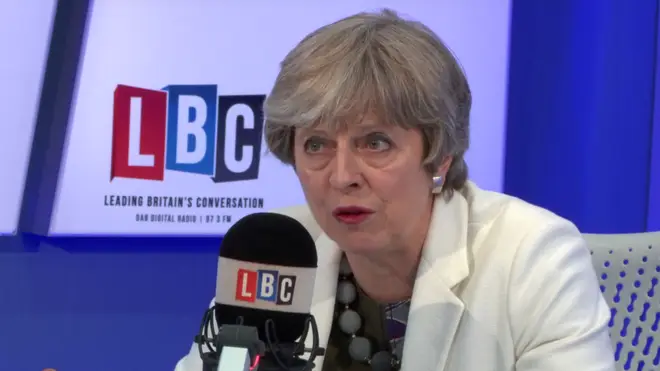 Theresa May in the LBC studio.