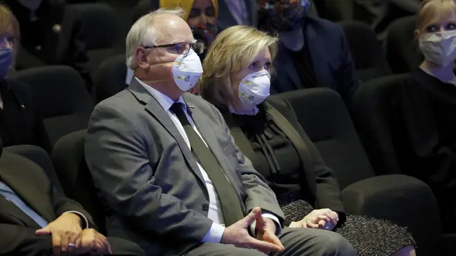Minnesota Governor Tim Walz attended alongside his wife Gwen